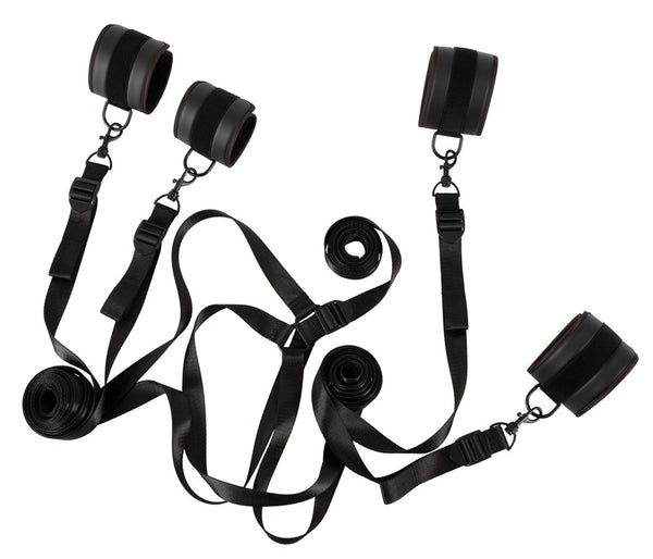 Vegan Fetish verstelbare bedbeugel set - Zwart - Vegan Fetish - SKU: 24931601001