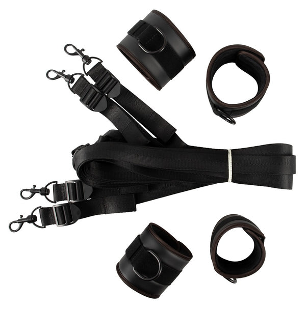 Vegan Fetish verstelbare bedbeugel set - Zwart - Vegan Fetish - SKU: 24931601001