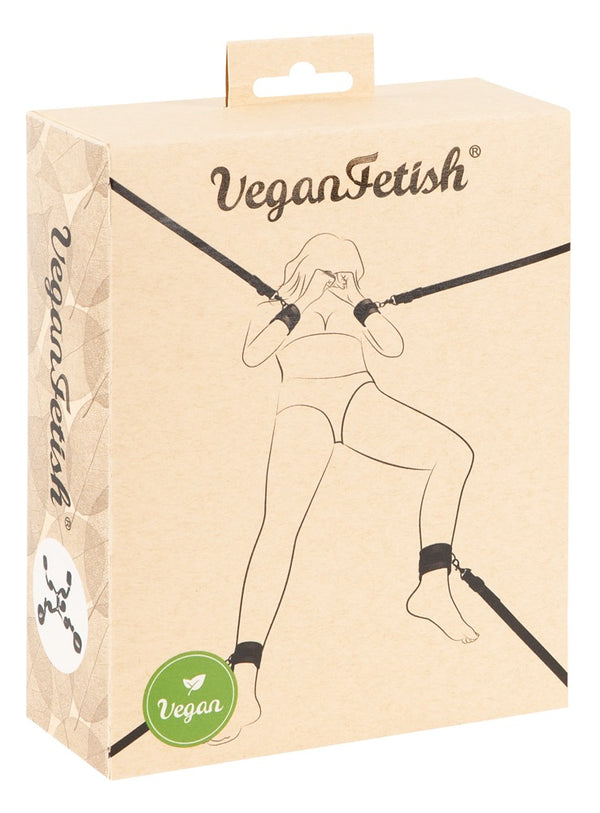 Vegan Fetish verstelbare bedbeugel set - Zwart - Vegan Fetish - SKU: 24931601001
