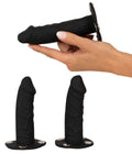 Bad Kitty strap-on harnas met 3 dildo's - Zwart
