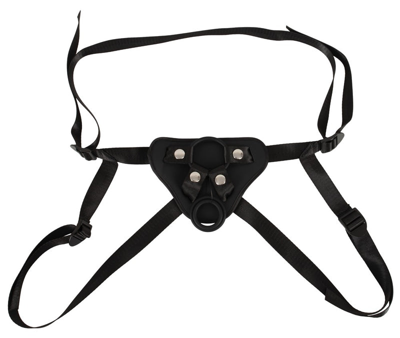 Vegan Fetish Strap-on verstelbaar met zuignap - Zwart