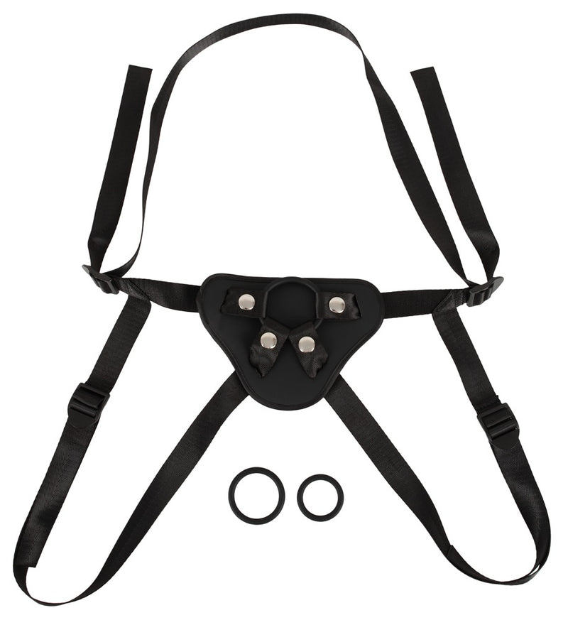 Vegan Fetish Strap-on verstelbaar met zuignap - Zwart