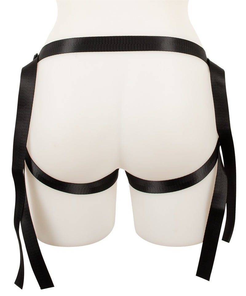 Vegan Fetish Strap-on verstelbaar met zuignap - Zwart