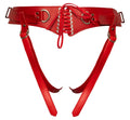 Bad Kitty Strap-on verstelbaar met vetersluiting - Rood