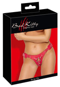 Bad Kitty Strap-on verstelbaar met vetersluiting - Rood