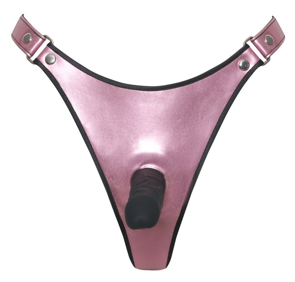 Strap-on thong met realistische dildo - Roze - Bad Kitty - SKU: 24937303111