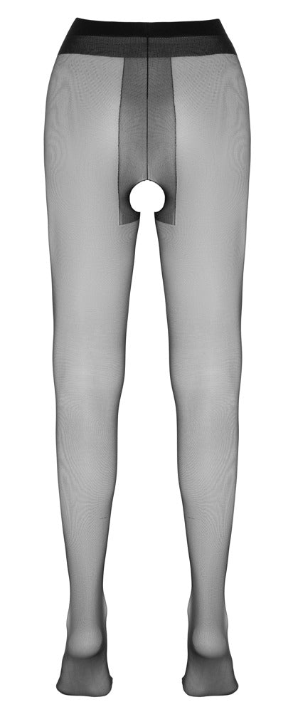 Cottelli LEGWEAR open kruis panty - Zwart - Cottelli LEGWEAR - SKU: 25100571021