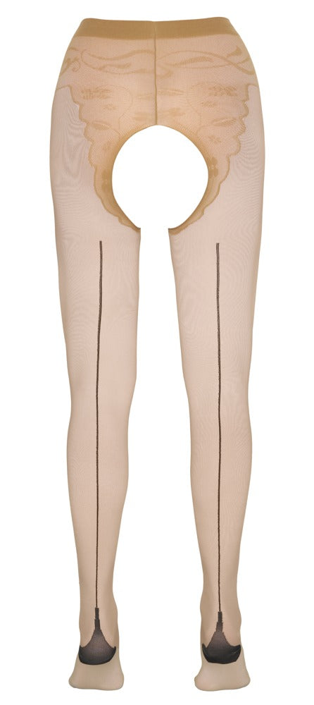 Cottelli LEGWEAR Panty kruisloos met Cubaanse hak - Huidskleur - Cottelli LEGWEAR - SKU: 25100735601