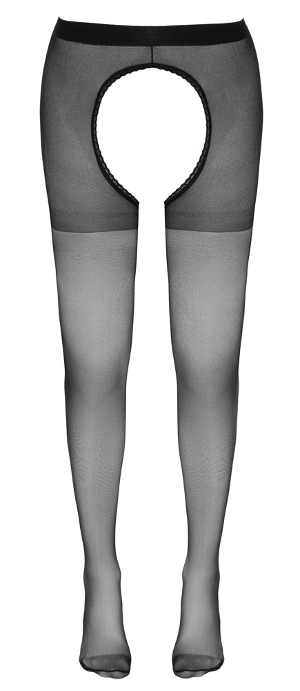 Cottelli LEGWEAR kruisloze panty met open kruis - Zwart - Cottelli LEGWEAR - SKU: 25101031111