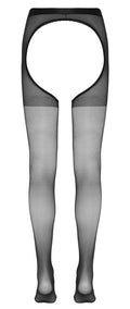 Cottelli LEGWEAR Panty kruisloos met open bil - Zwart