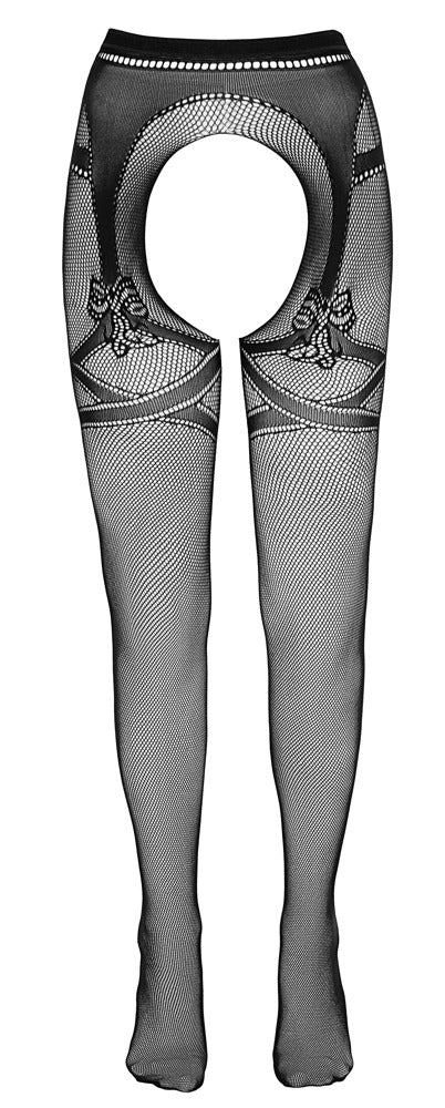 Cottelli LEGWEAR kruisloze visnet panty - Zwart - Cottelli LEGWEAR - SKU: 25102511111