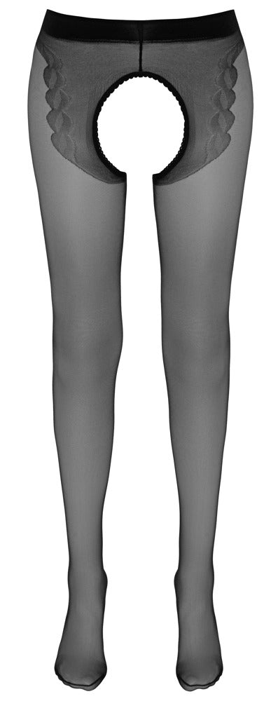 Cottelli LEGWEAR kruisloze fluweelpanty - Zwart - Cottelli LEGWEAR - SKU: 25102861611