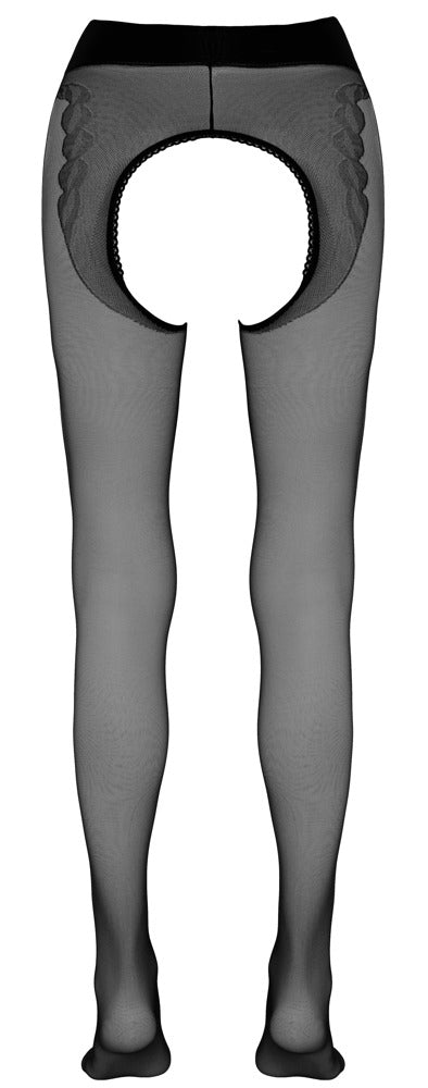 Cottelli LEGWEAR kruisloze fluweelpanty - Zwart - Cottelli LEGWEAR - SKU: 25102861611
