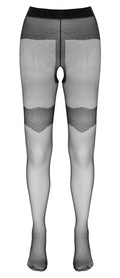 Cottelli LEGWEAR Panty jarretel met kousenbanden - Zwart