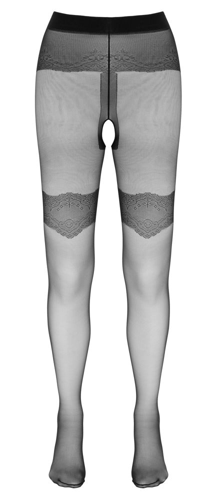 Cottelli LEGWEAR kruisloze panty 2 - Zwart - Cottelli LEGWEAR - SKU: 25103321611