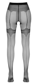 Cottelli LEGWEAR Panty jarretel met kousenbanden - Zwart