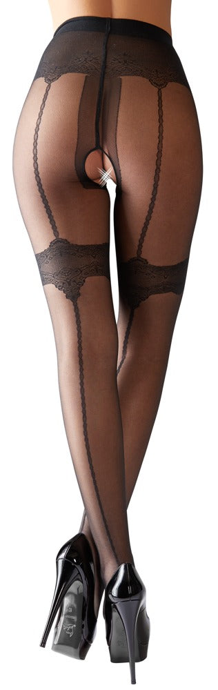 Cottelli LEGWEAR kruisloze panty 2 - Zwart - Cottelli LEGWEAR - SKU: 25103321611