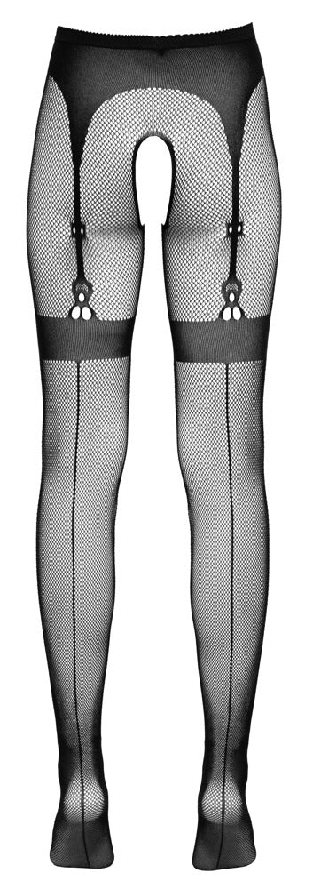 Cottelli LEGWEAR Panty kruisloos met jarretelband - Zwart - Cottelli LEGWEAR - SKU: 25103751101