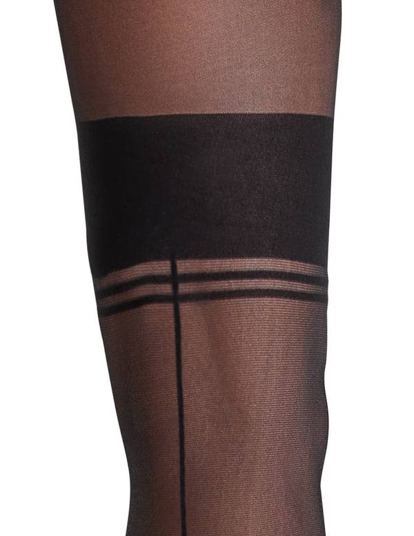 Cottelli LEGWEAR kruisloze panty met retrostijl - Zwart - Cottelli LEGWEAR - SKU: 25104131611