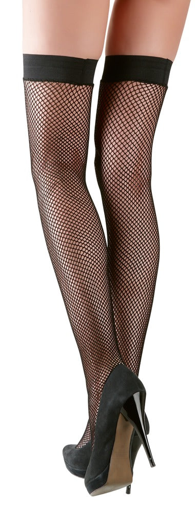 Cottelli LEGWEAR Hold-up stockings met silicone voering - Zwart - Cottelli LEGWEAR - SKU: 25200441021