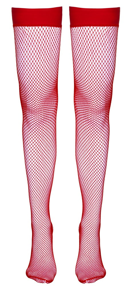 Cottelli LEGWEAR Hold-up kousen met silicone voering - Rood - Cottelli LEGWEAR - SKU: 25200443021