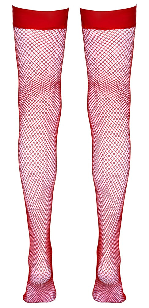 Cottelli LEGWEAR Hold-up kousen met silicone voering - Rood - Cottelli LEGWEAR - SKU: 25200443021