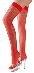 Cottelli LEGWEAR Hold-up kousen met silicone voering - Rood