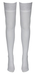 Cottelli LEGWEAR Hold-up stockings met 7 cm kanten bovenstuk - Wit