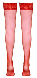 Cottelli LEGWEAR Hold-up kousen met 7 cm kanten bovenstuk - Rood