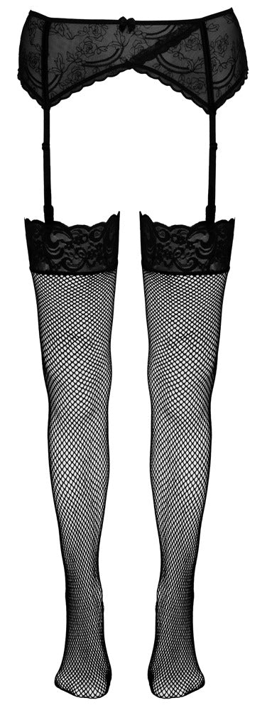 Cottelli LEGWEAR netkousen met veters - Zwart - Cottelli LEGWEAR - SKU: 25201171111