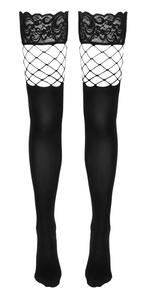 Cottelli LEGWEAR 2-in-1 netstockings - Zwart - Cottelli LEGWEAR - SKU: 25202491111