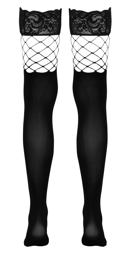 Cottelli LEGWEAR 2-in-1 netstockings - Zwart - Cottelli LEGWEAR - SKU: 25202491111