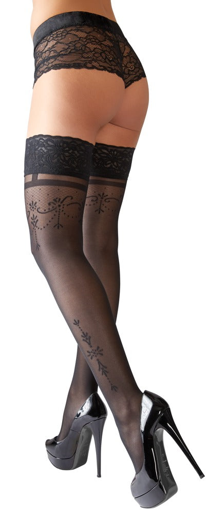 Cottelli LEGWEAR met Topafwerking kousen - Zwart - Cottelli LEGWEAR - SKU: 25206211611