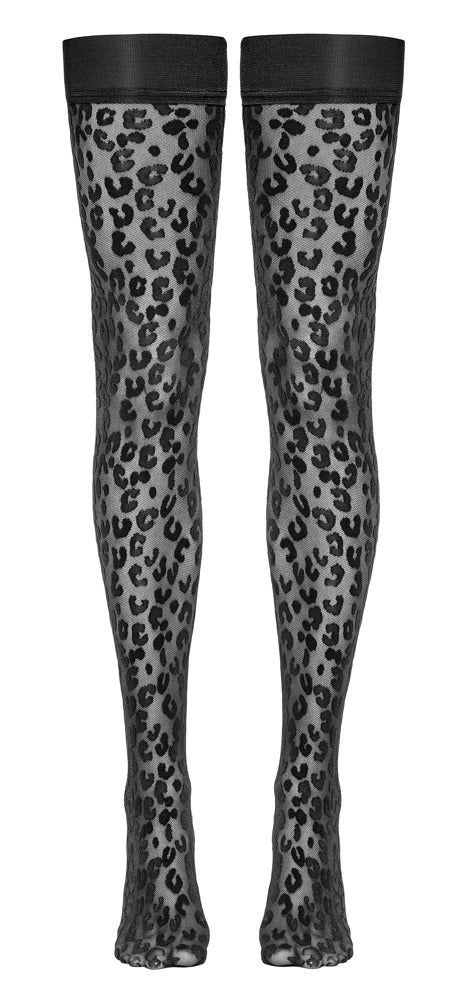 Cottelli LEGWEAR luipaardlook houd omhoog - Zwart - Cottelli LEGWEAR - SKU: 25206561611