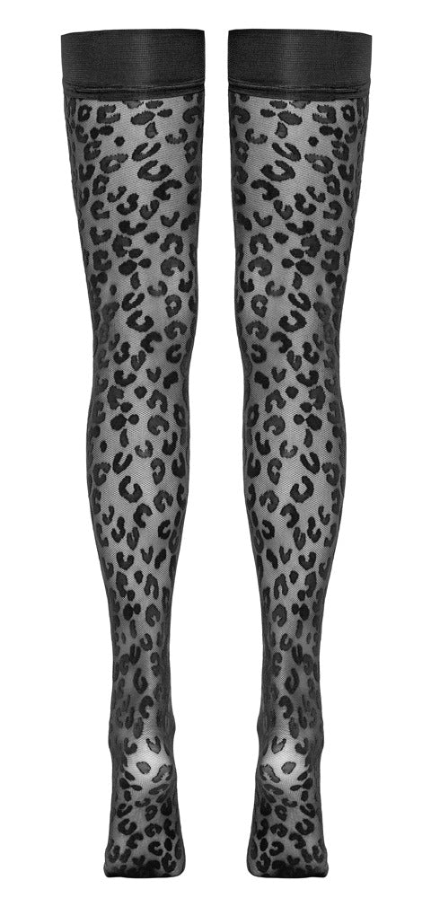 Cottelli LEGWEAR luipaardlook houd omhoog - Zwart - Cottelli LEGWEAR - SKU: 25206561611