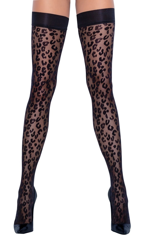 Cottelli LEGWEAR luipaardlook houd omhoog - Zwart - Cottelli LEGWEAR - SKU: 25206561611