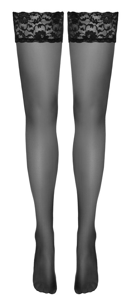 Cottelli LEGWEAR kousen met 9 cm kanten rand - Zwart - Cottelli LEGWEAR - SKU: 25206641621