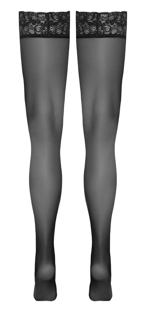 Cottelli LEGWEAR hold-up kousen met kantrand - Zwart - Cottelli LEGWEAR - SKU: 25206801641