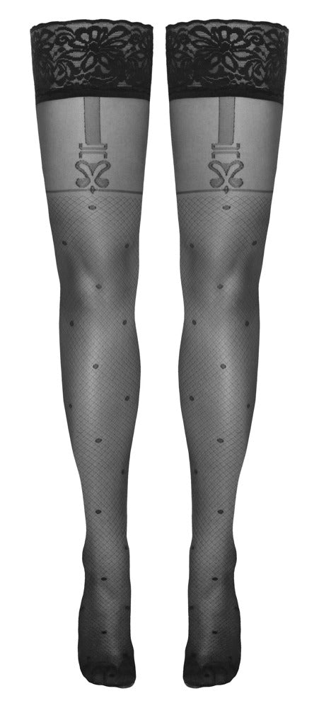 Cottelli LEGWEAR Overval jarretelstockings - Zwart - Cottelli LEGWEAR - SKU: 25207291611