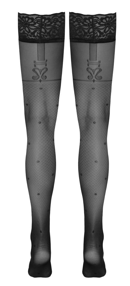 Cottelli LEGWEAR Overval jarretelstockings - Zwart - Cottelli LEGWEAR - SKU: 25207291611