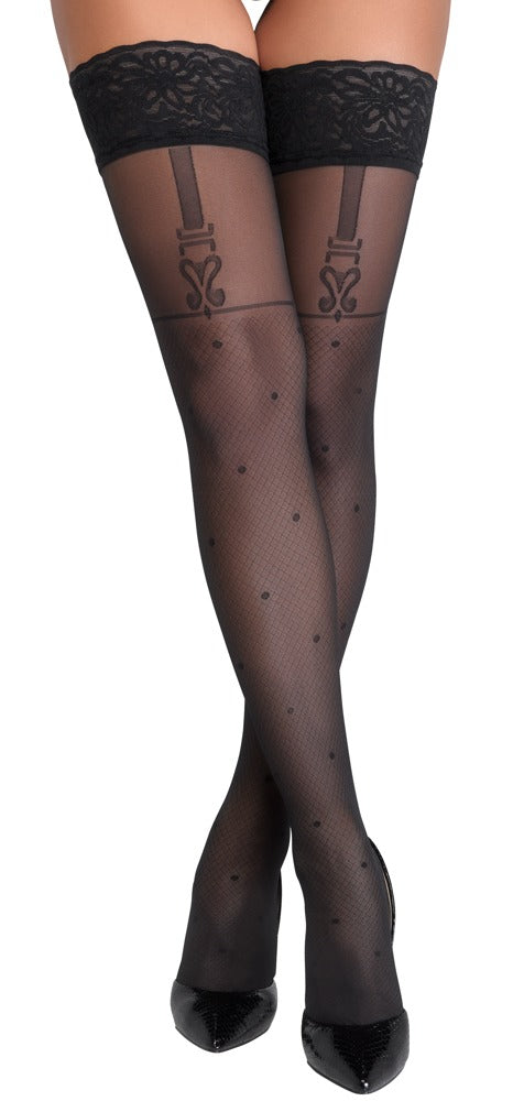 Cottelli LEGWEAR Overval jarretelstockings - Zwart - Cottelli LEGWEAR - SKU: 25207291611