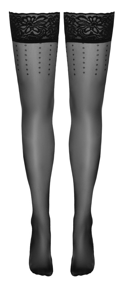 Cottelli LEGWEAR stockings met stippen - Zwart - Cottelli LEGWEAR - SKU: 25207371611