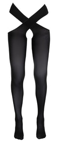 Cottelli LEGWEAR Stockings met heupband kruislings - Zwart