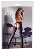 Cottelli LEGWEAR Stockings met heupband kruislings - Zwart