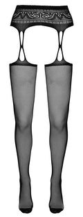 Cottelli LEGWEAR Jarretel panty open kruis - Zwart