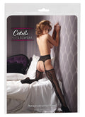 Cottelli LEGWEAR Jarretel panty open kruis - Zwart