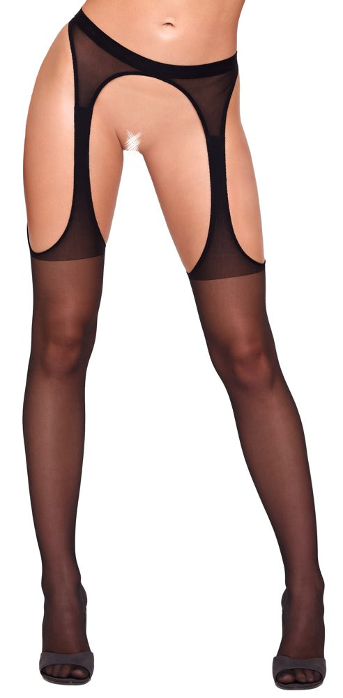 Cottelli LEGWEAR Cottelli Jarretel panty - Zwart
