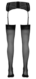 Cottelli LEGWEAR Stockings fluweelzacht met klassiek bovenstuk - Zwart