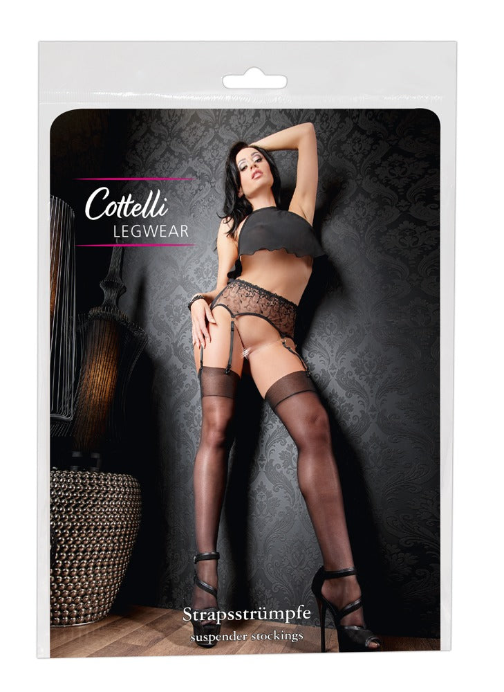 Cottelli LEGWEAR fluweelzachte kousen Stockings - Zwart