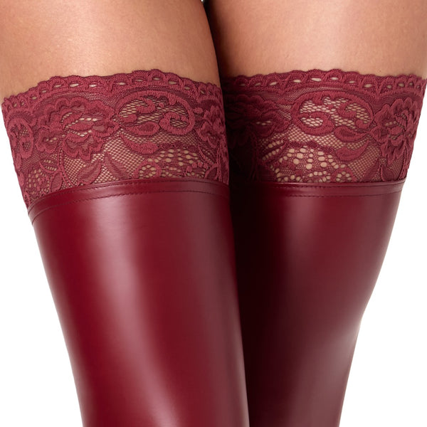 Noir dijhoge stockings met kant - Rood - Noir - SKU: 25402903021